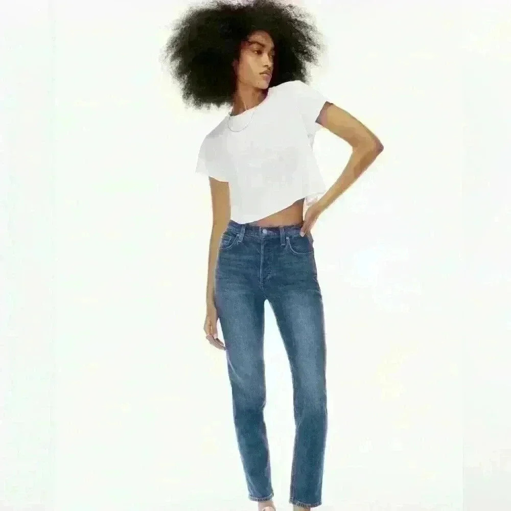 Aritzia Denim Forum The Yoko High Rise Slim Denim size 25 Vintage Wash Cotton - Picture 5 of 15